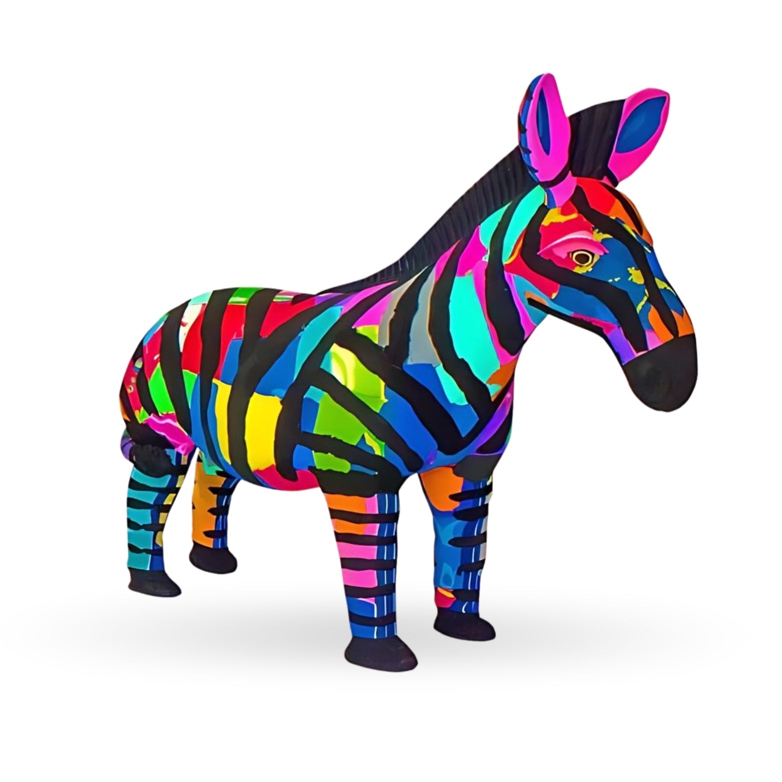 Zebra Recycled Flip Flop Sculpture - Ocean Sole