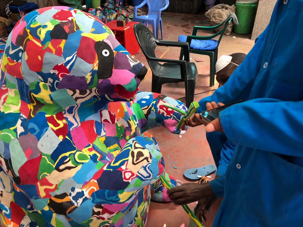 Ocean Sole made a flip flop Panda out of recycled flip flops that is set to travel the world
