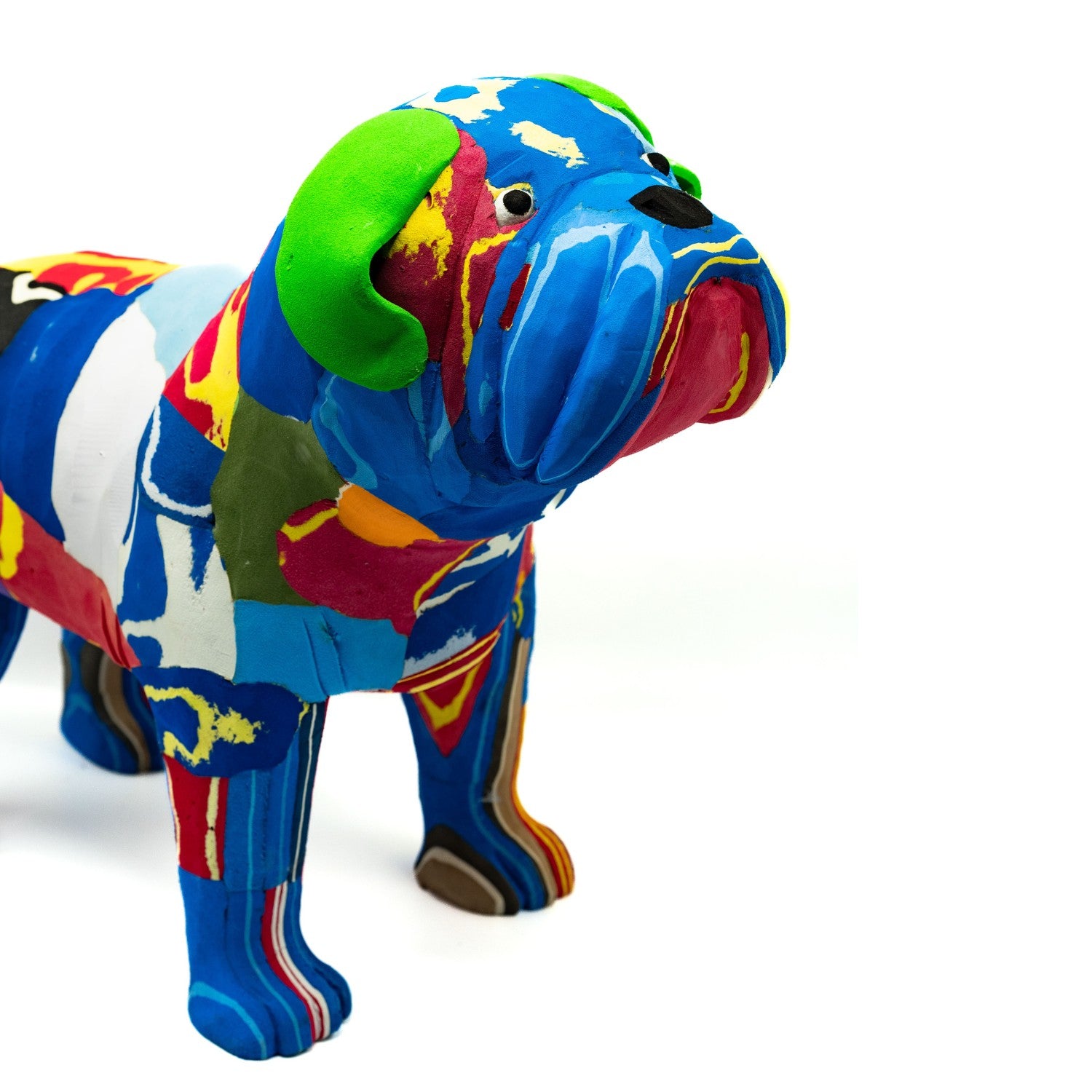 Large Bulldog Flip Flop Sculpture - Ocean Sole
