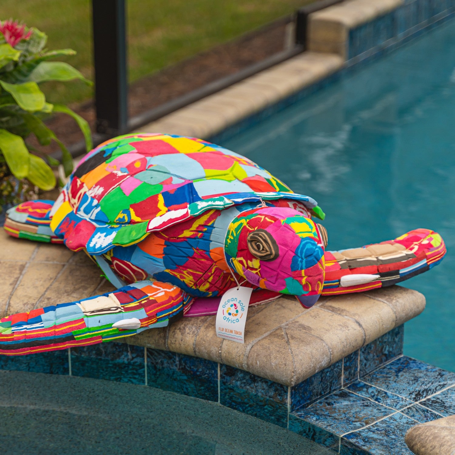 Turtle Recycled Flip Flop Sculpture- Ocean Sole