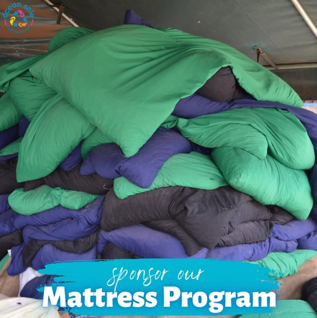 We make mattresses out of our carving scraps for communities in need.